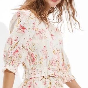 Floral Puff Sleeve Top
